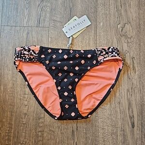 Seafolly Inka Gypsy Ruched Side Retro Bikini Bottoms Size USA size 6